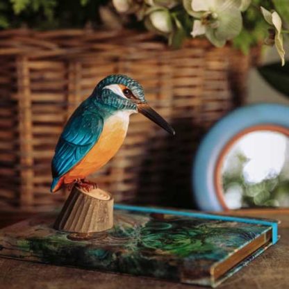 Decoratie IJsvogel (Handgesneden) "Een echte geluksbrenger"