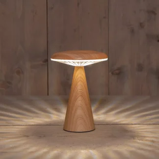 💡🌿 Sfeervolle Tafellamp – USB Oplaadbaar met Bamboe (20 x 12 cm) 🌿💡